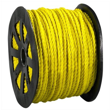 Bsc Preferred 3/8'', 2,450 lb, Yellow Twisted Polypropylene Rope BUY00022092